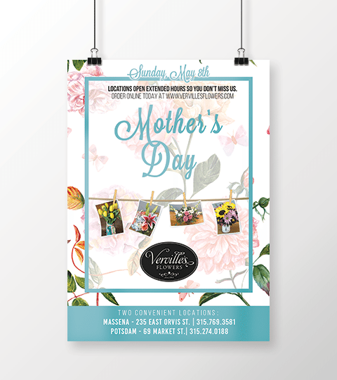 Verville's Flowers Poster Poster created by H3 Designs